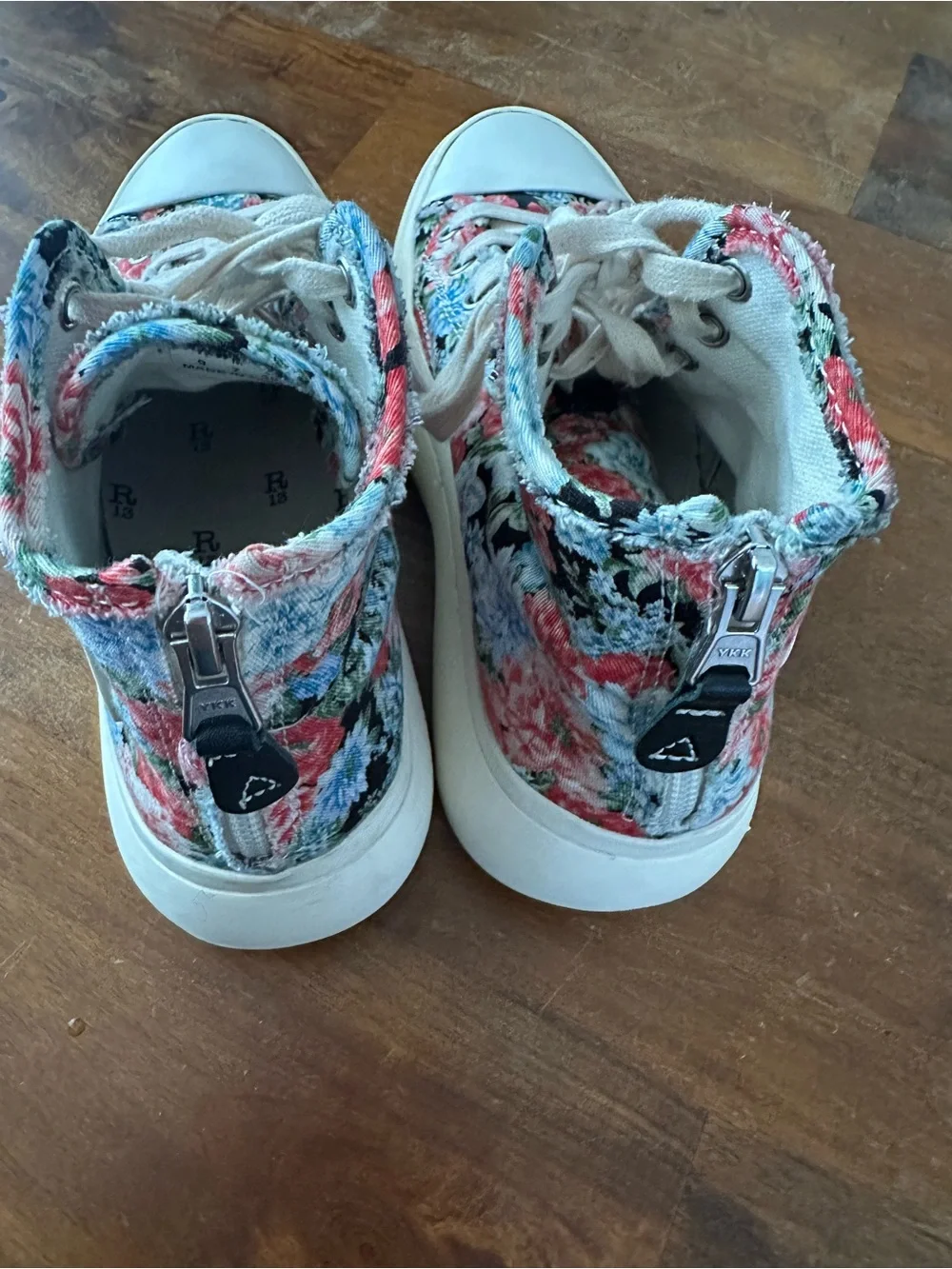 R13 Floral Canvas High-Top Platform Sneakers Nordstrom Exclusive ladies size‎ 9